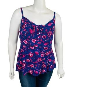 New Torrid Womans Sz 4X 26 Plus Blouse Peplum Eyelet Cami NWT